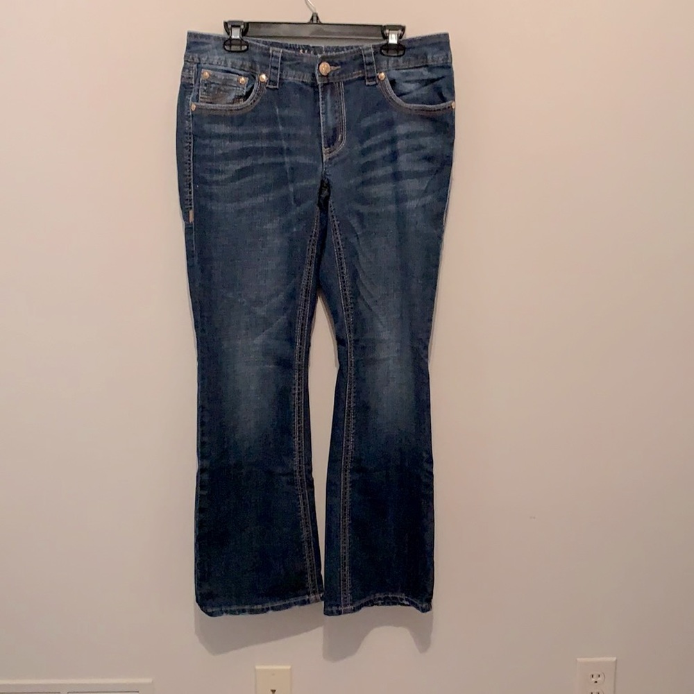 Dark blue boot cut jeans, sz 14
